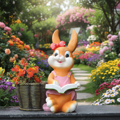 Relaxing Cute Sitting Female Bunny