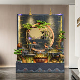 Grand Indoor Water Fountain with Circular Mountain Design