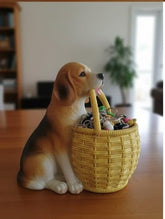 Beagle Dog Holding Basket