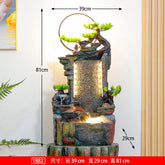 Tall LED Waterfall Indoor Fountain with Illuminated Stone Wall