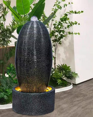 Modern Textured Oval Floor Fountain