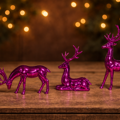 Pink deer trio