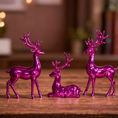 Pink deer trio