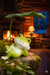 frog under a leafy umbrella