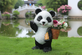 Charming garden panda statue