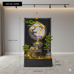 Indoor Wall Mounted Waterfall, Black Stone Finish