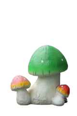 Decorative Garden Mushroom Statue, Green and Red Spotted Design