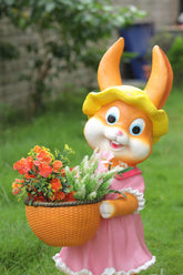 Garden Duck Planter, Orange and Pink