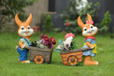 Garden Bunny Figurines Set of 2