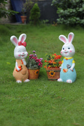 Garden Bunny Statue with pair of 2