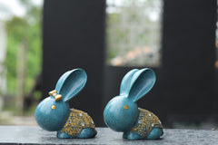 Decorative Turquoise Blue with Gold Glitter