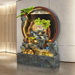 Outdoor Water Fountain with LED Lights