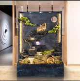 Luxury Indoor Waterfall Wall Fountain with LED Lighting