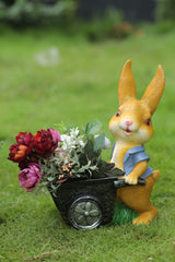 Garden Bunny Statue with Flower Holder