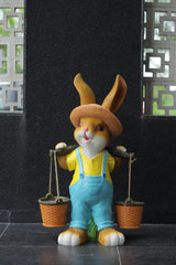 Garden Bunny Statue with Flower Baskets
