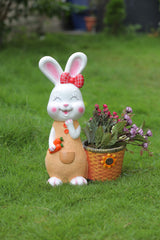 Garden Bunny Statue with pair of 2