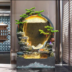 Chinese mountain scenery water fountain