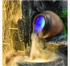 n Indoor & Outdoor Tabletop Mountain Waterfall, Multicolour, Resin, LED Lights