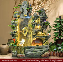 Decorative Rock Waterfall Fountain with LED Lights
