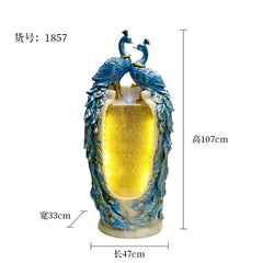 Peacock design indoor water fountain