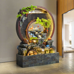 Outdoor Water Fountain with LED Lights
