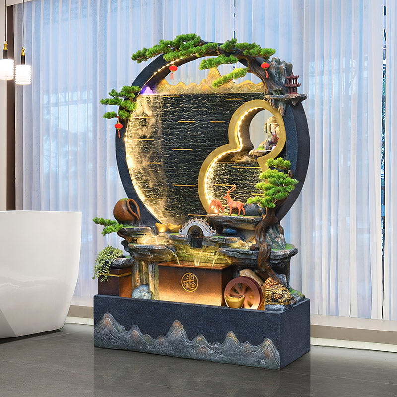 Indoor Water Fountain with Dual Circular Design