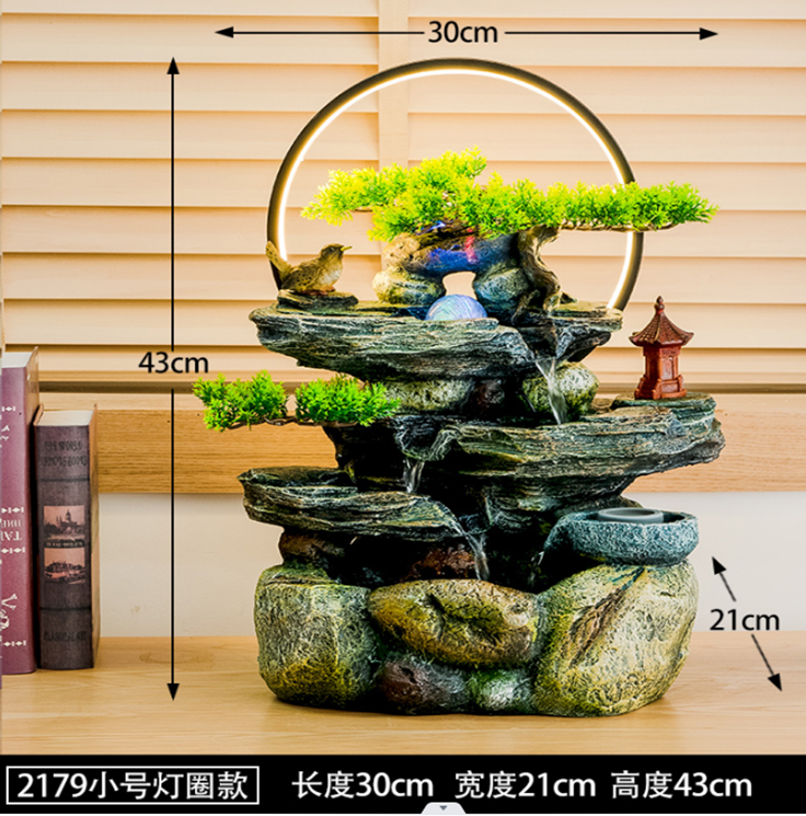 Miniature Rock Style Indoor LED Water Fountain