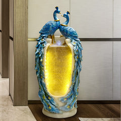 Peacock design indoor water fountain