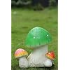 Decorative Garden Mushroom Statue, Green and Red Spotted Design