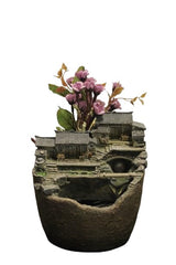 Miniature Asian Garden Planter with Traditional Houses