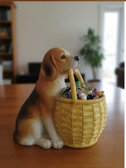 Beagle Dog Holding Basket