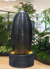 Modern Textured Oval Floor Fountain