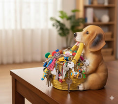 Beagle Dog Holding Basket