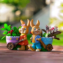 Garden Bunny Statue Set