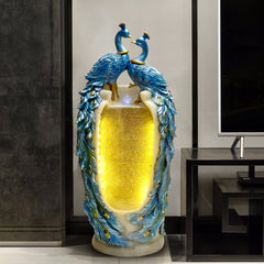 Peacock design indoor water fountain