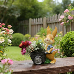 Garden Bunny Statue with Flower Holder