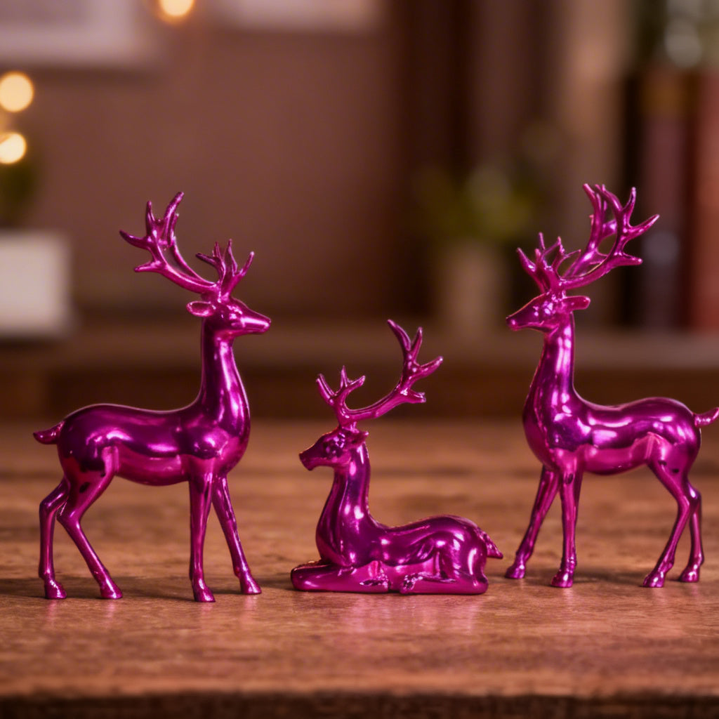 Pink deer trio