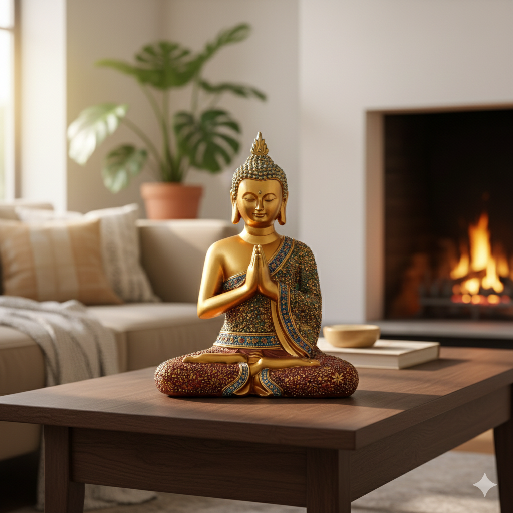 Buddha with gold accents