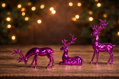 Pink deer trio