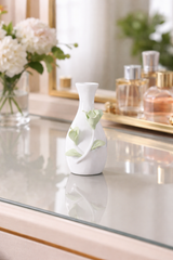 vase with green rosebuds