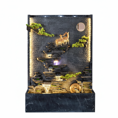 Luxury Indoor Waterfall Wall Fountain with LED Lighting