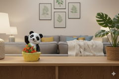 Black & White color Garden Panda Planter