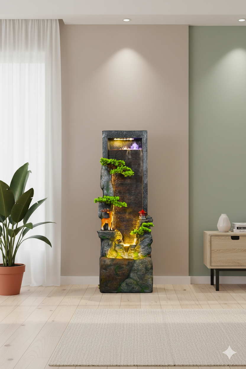 Enchanted Forest Vertical Floor Fountain