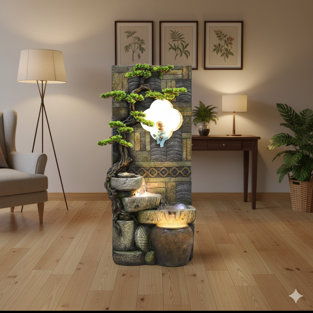 Large Indoor Fountain with LED Lights