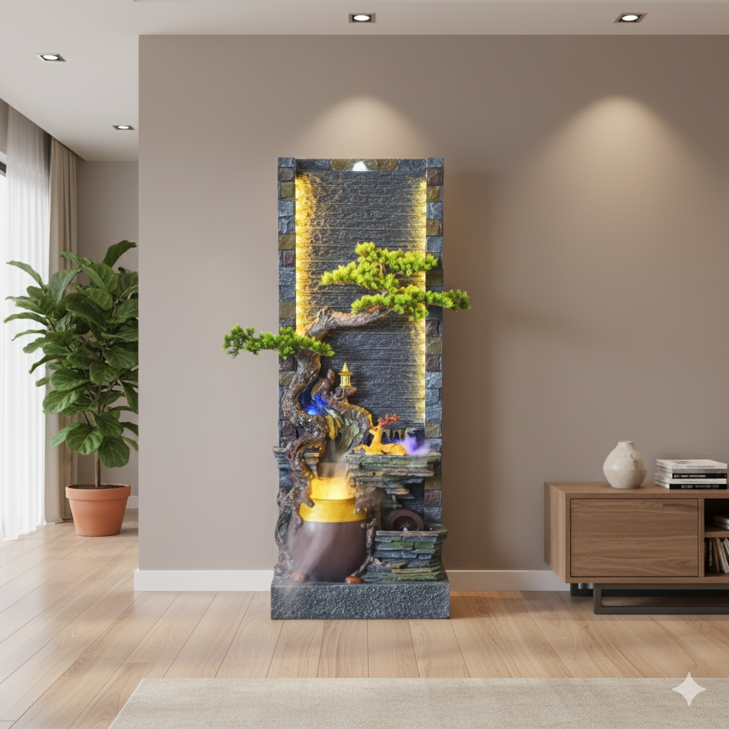 Indoor Zen Garden Water Fountain with LED Light