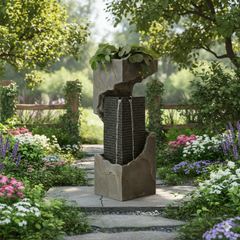 Indoor Tiered Water Fountain with LED Lights