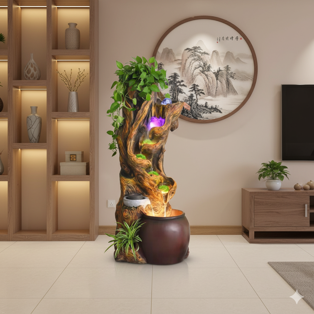 Indoor Tabletop Fountain with LED Lights