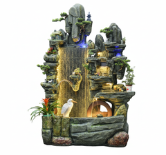 Decorative Rock Waterfall Fountain with LED Lights