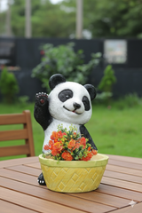 Black & White color Garden Panda Planter