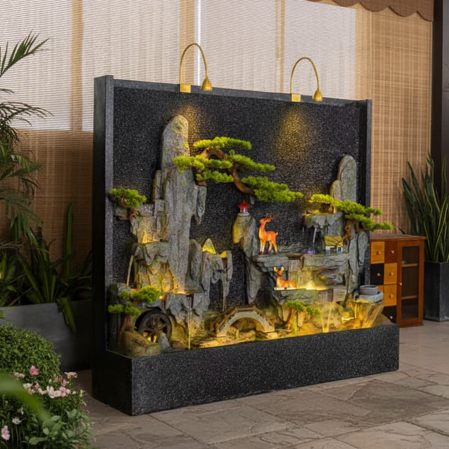 Decorative Indoor Zen Garden Fountain with LED Lights